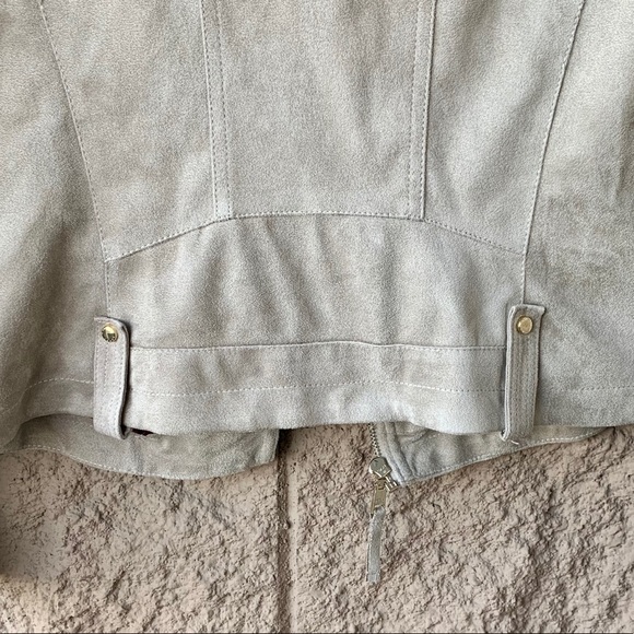 Tommy Hilfiger Light Suede and Gold Moto Jacket - Picture 7 of 12